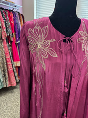 Pnk447: Long kurti with cape and pants and dupatta
