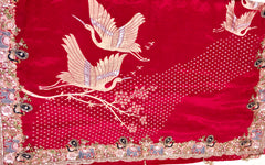 AFL8004 Pure banarasi crepe tissue saree in pink with heavy hand embroidery party wear Saree.comes with stitched blouse size 38 can be altered to 44 size.