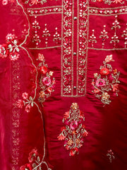 PNK005- Maroon suit with embroidery.