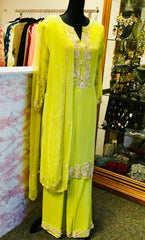 RFSS1649- Limegreen partywear gown.