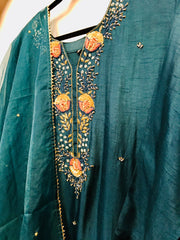 PNK007- Navy blue suit with embroidery.