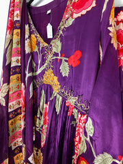 RBD048- Dark purple suit in crepe fabric suit with dupatta.