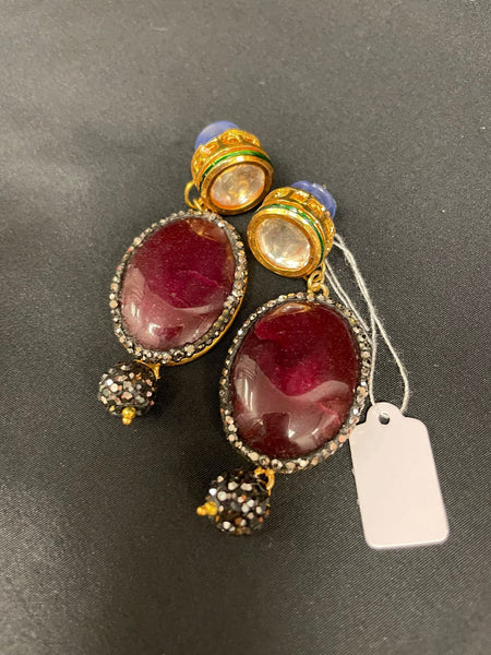 JP133 - Semi-precious stones Ear-ring