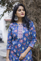 RFSS637 - Chanderi Cotton Kurta with contrast pants