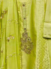 RFSS611 - Full Suit with Seqiun and Gota Work. Comes with Silk Straight Pants and Chiffon Dupatta with Gota Work