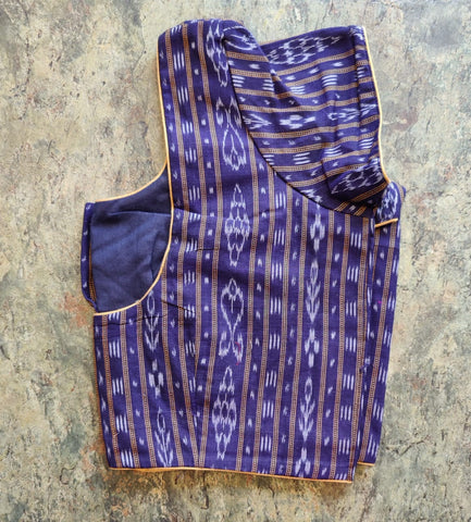 DB2 - Blue Cotton Ikkat Blouse