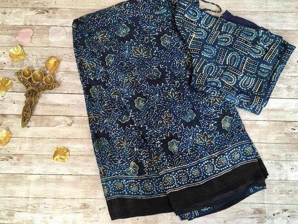 Ajrakh Print Sarees – Amitha Fashions