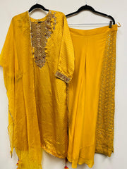 RFSS807 - Party Wear Modal Satin Bandhini Kurta. Comes with heavy emboidered Sharaara and Dupatta
